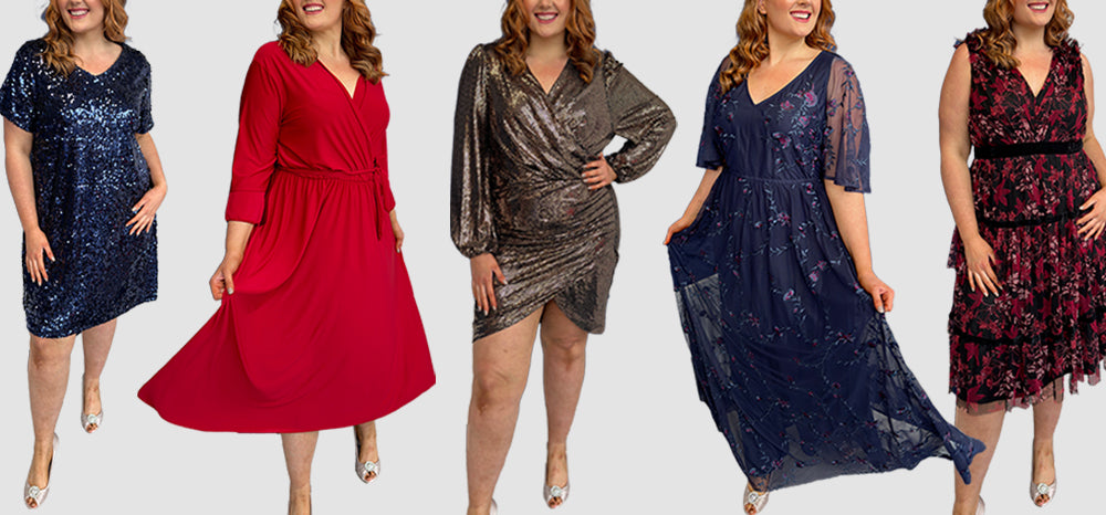 Women's Plus Size Sand Sequence Detailing Party Wear Dress – CurveGirl