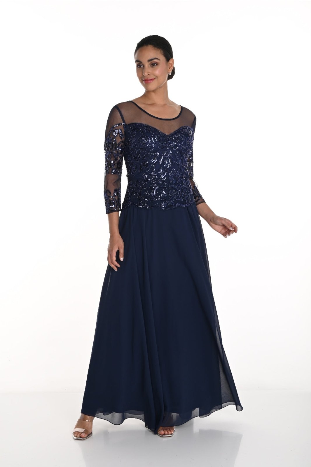 sachin and babi light blue dress NWT $174 Size 4 ASOS Maya muted blush long sleeve sequin chiffon maxi dress main image 1
