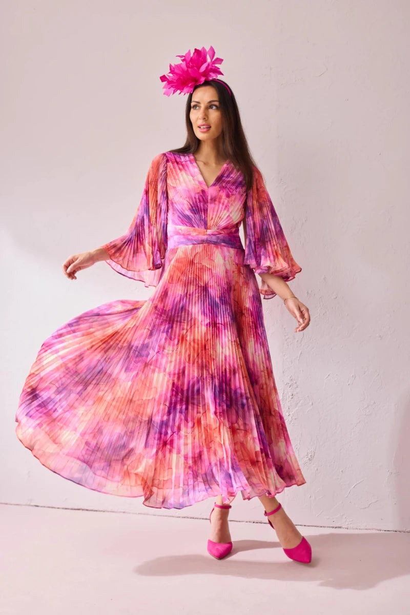 Samantha Jane Alice Pleated Dress mother of the bride dress in Multi