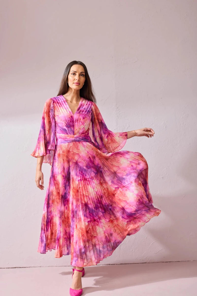 Samantha Jane Alice Pleated Dress mother of the bride dress in Multi