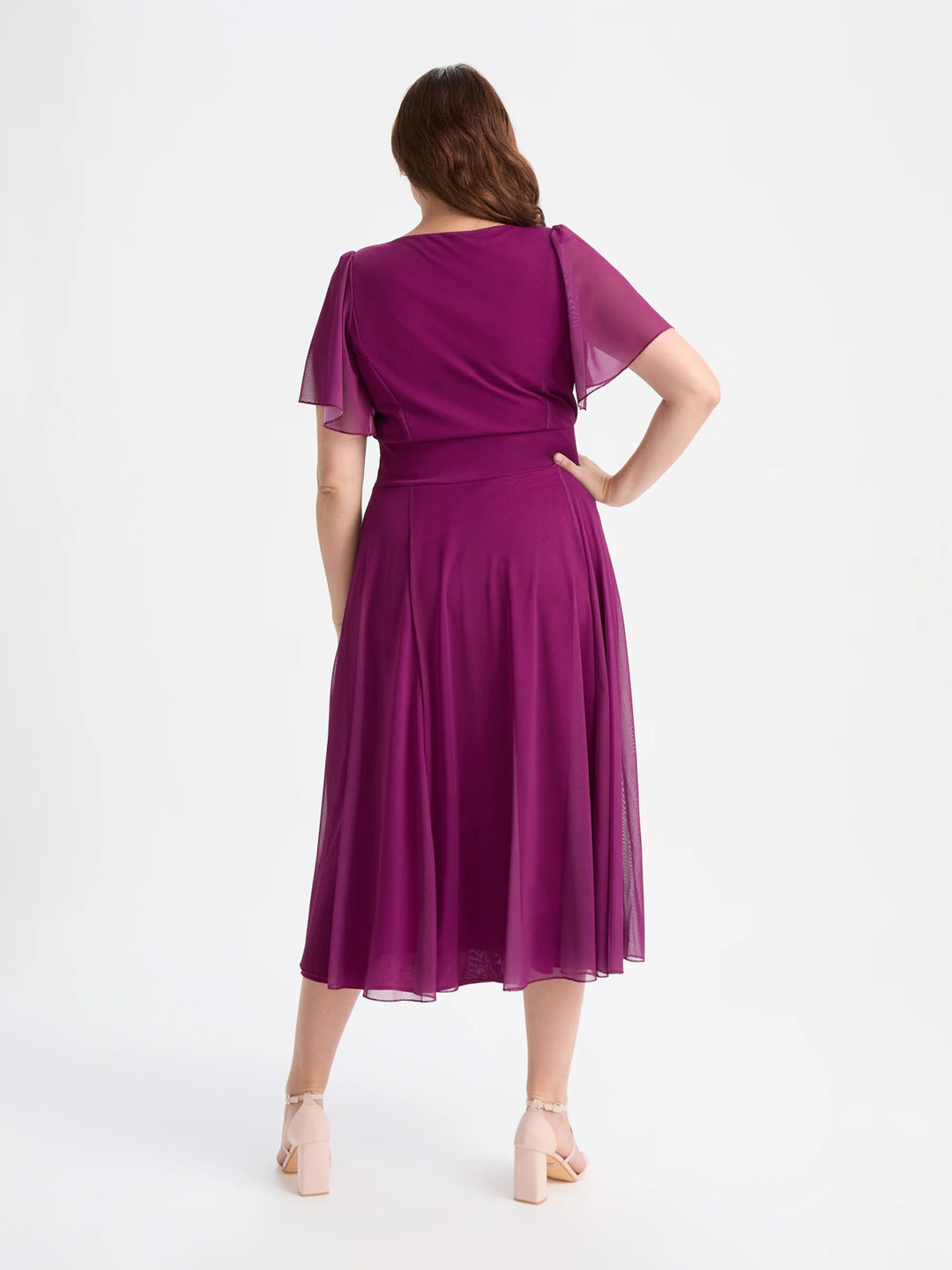 Bolero Mulberry Wrap Midi Dress | Scarlett & Jo - Curvy Chic Boutique