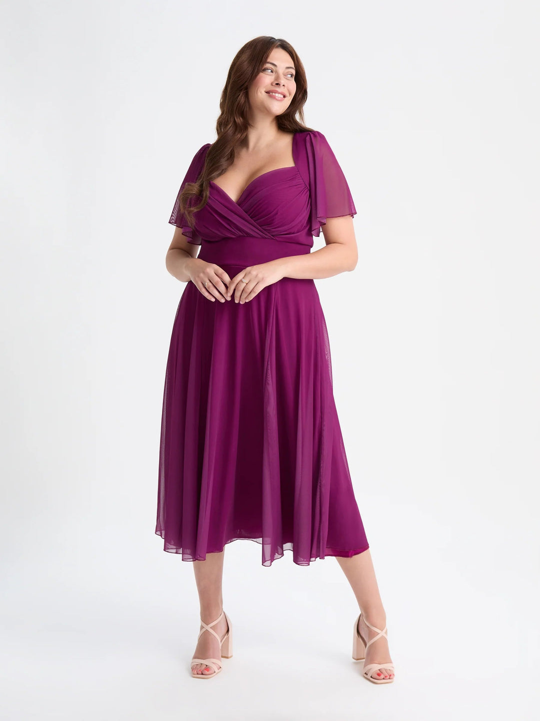 Bolero Mulberry Wrap Midi Dress | Scarlett & Jo - Curvy Chic Boutique