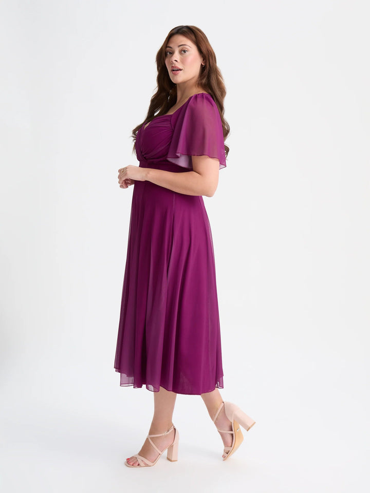 Bolero Mulberry Wrap Midi Dress | Scarlett & Jo - Curvy Chic Boutique