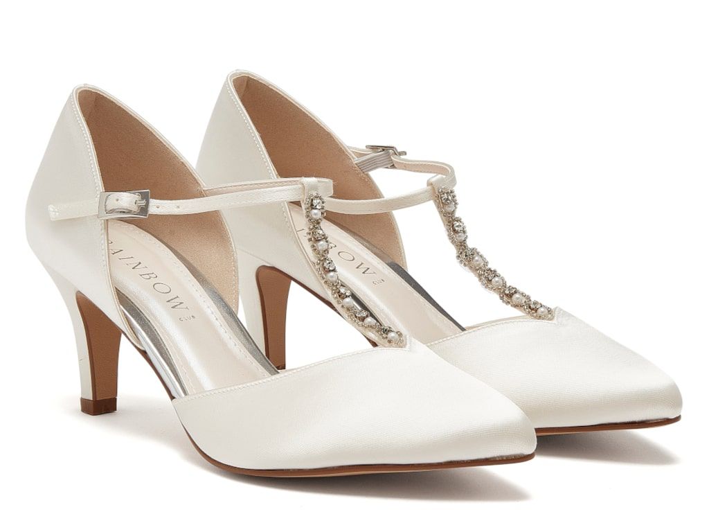 Cordellia Ivory Satin Heels | Rainbow Club Shoes - Curvy Chic Boutique