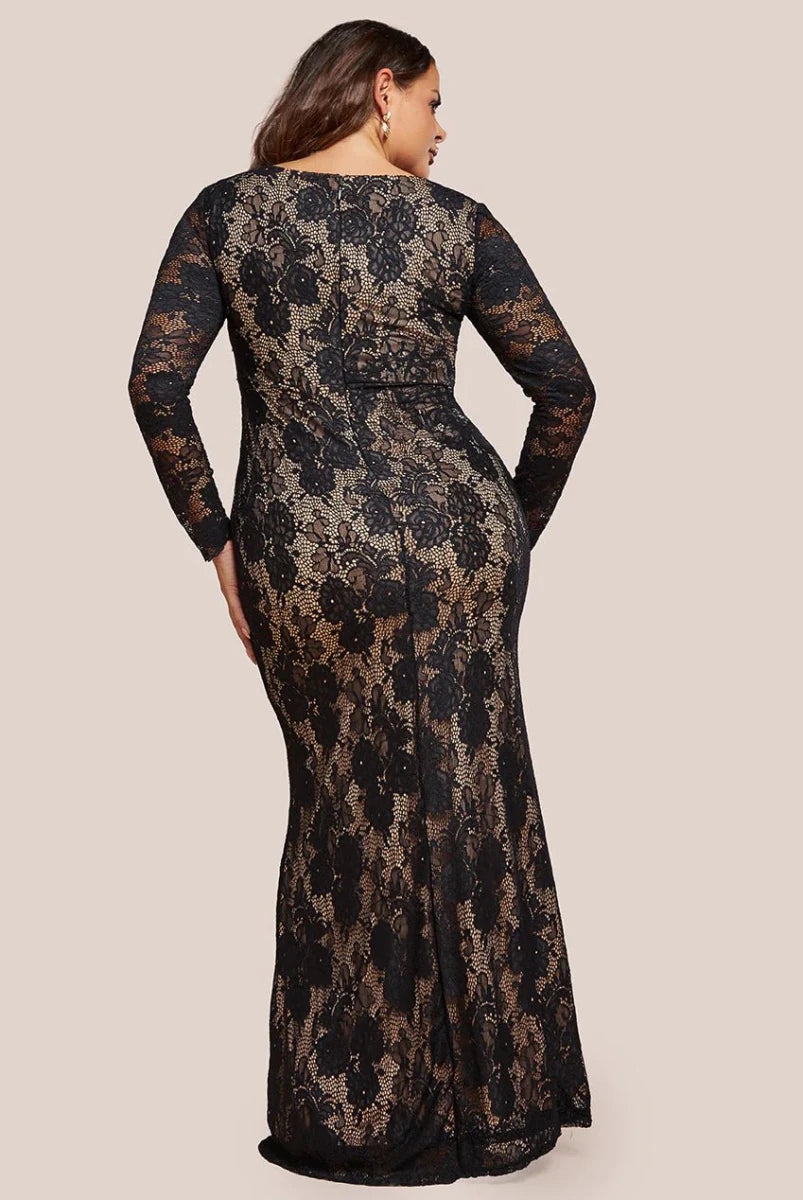 black coat dress for women Plus Size After Dark Elegance Dress Set