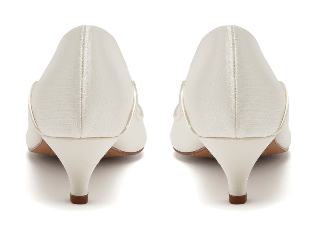 Hollie Ivory Satin Kitten Heel | Rainbow Club Shoes - Curvy Chic Boutique