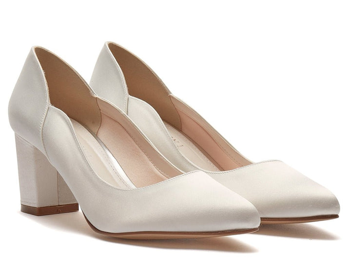 Marie + Fit Ivory Satin Block Heel | Rainbow Club Shoes - Curvy Chic Boutique