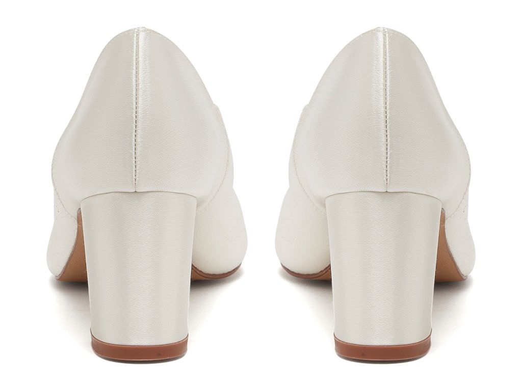 Marie + Fit Ivory Satin Block Heel | Rainbow Club Shoes - Curvy Chic Boutique