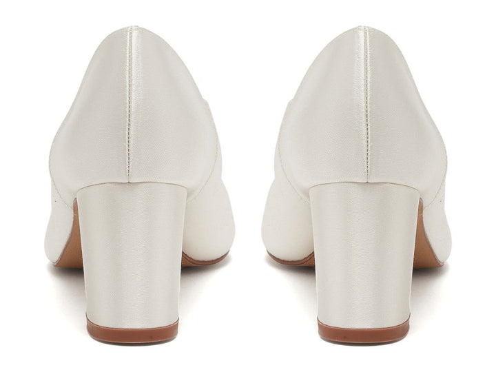 Marie + Fit Ivory Satin Block Heel | Rainbow Club Shoes - Curvy Chic Boutique