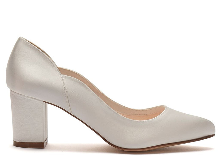 Marie + Fit Ivory Satin Block Heel | Rainbow Club Shoes - Curvy Chic Boutique