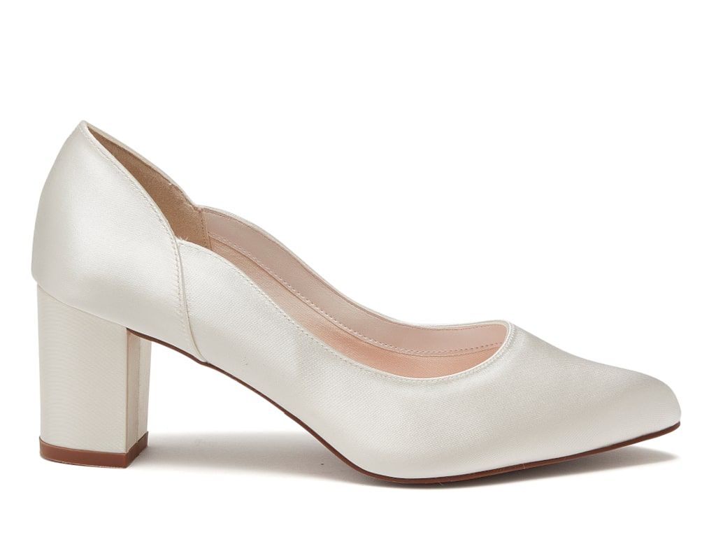 Marie + Fit Ivory Satin Block Heel | Rainbow Club Shoes - Curvy Chic Boutique