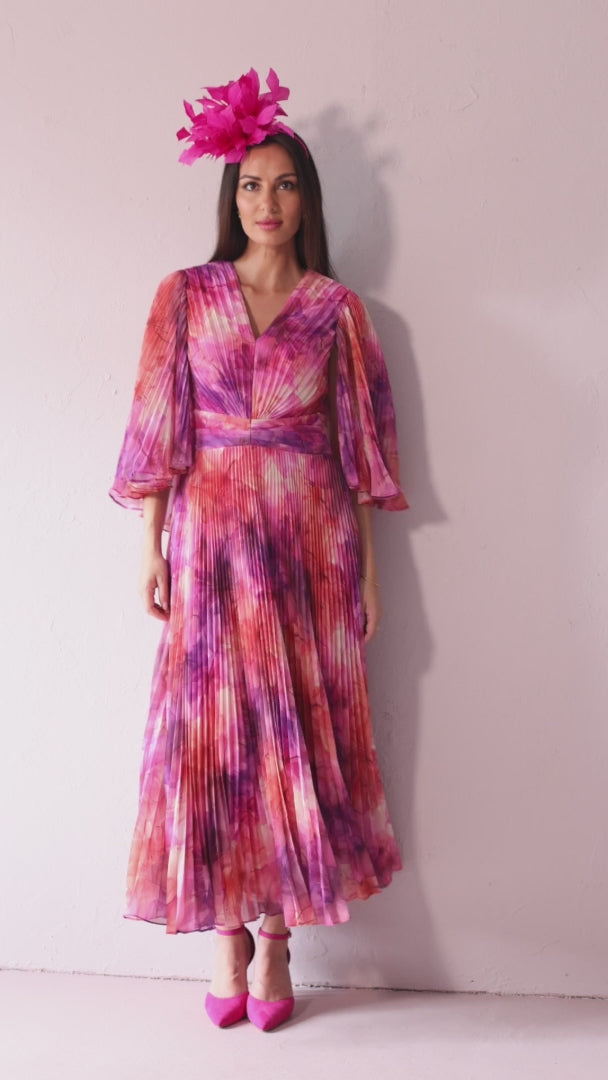 Samantha Jane Alice Pleated Dress mother of the bride dress in Multi