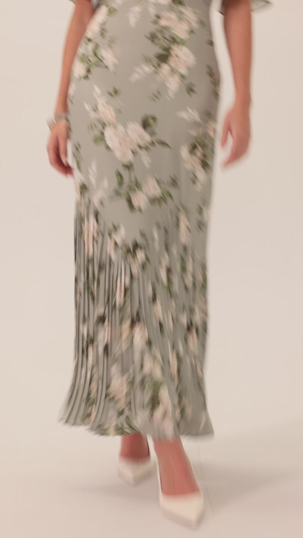 Jodie Dress in Green Print | Samantha Jane