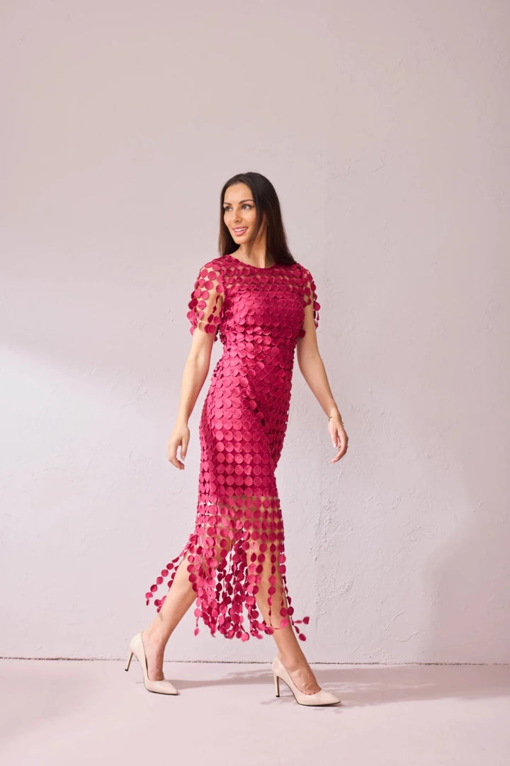 Sammi Midi Dress in Raspberry | Samantha Jane Samantha Jane | Rebecca James (formerly Curvy Chic Boutique) Belfast