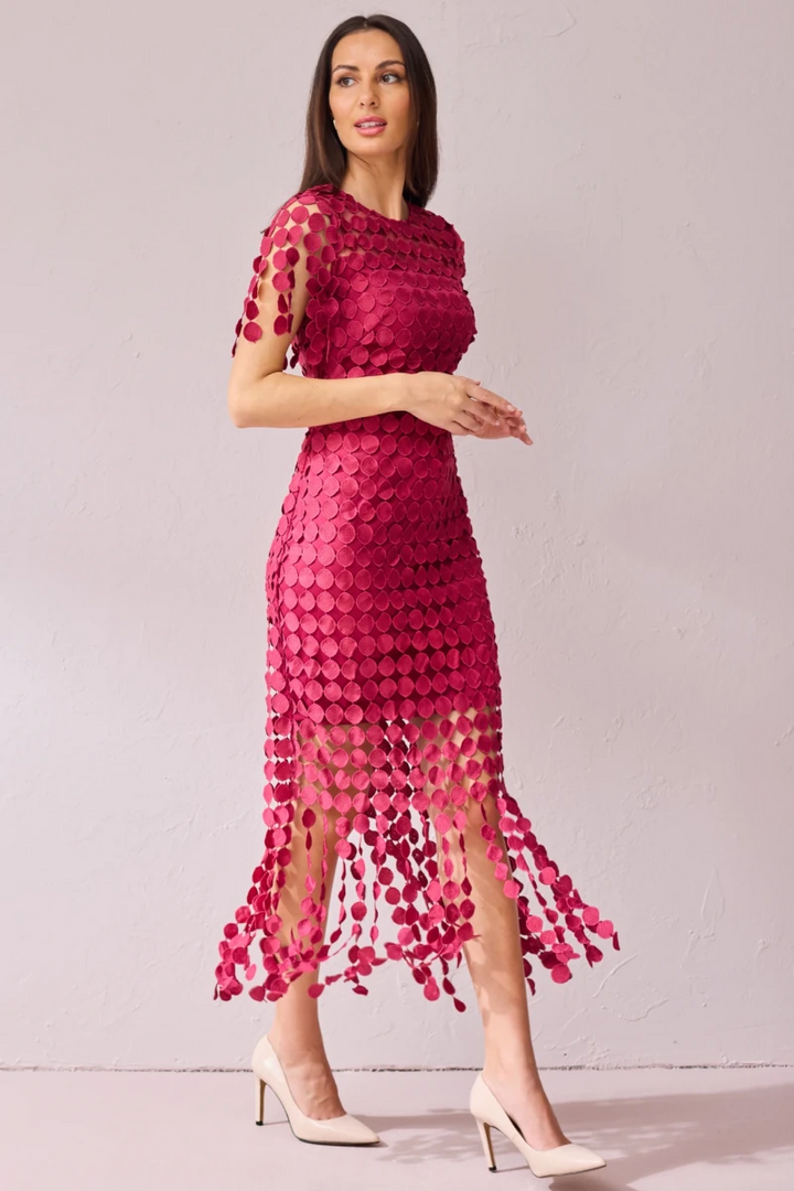 Sammi Midi Dress in Raspberry | Samantha Jane Samantha Jane | Rebecca James (formerly Curvy Chic Boutique) Belfast