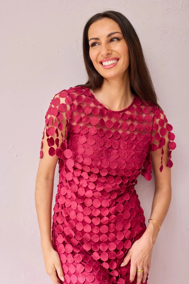 Sammi Midi Dress in Raspberry | Samantha Jane Samantha Jane | Rebecca James (formerly Curvy Chic Boutique) Belfast