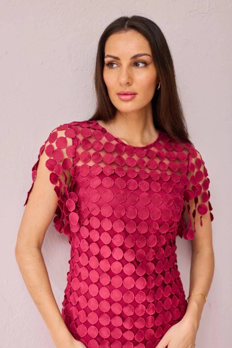 Sammi Midi Dress in Raspberry | Samantha Jane Samantha Jane | Rebecca James (formerly Curvy Chic Boutique) Belfast