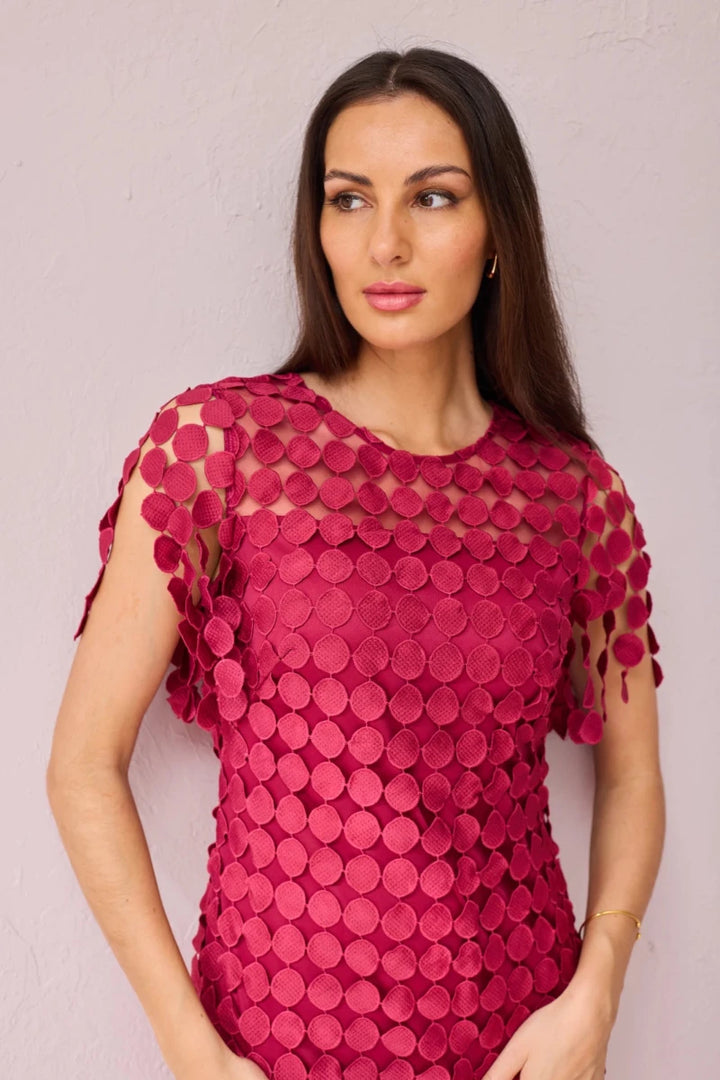 Sammi Midi Dress in Raspberry | Samantha Jane Samantha Jane | Rebecca James (formerly Curvy Chic Boutique) Belfast