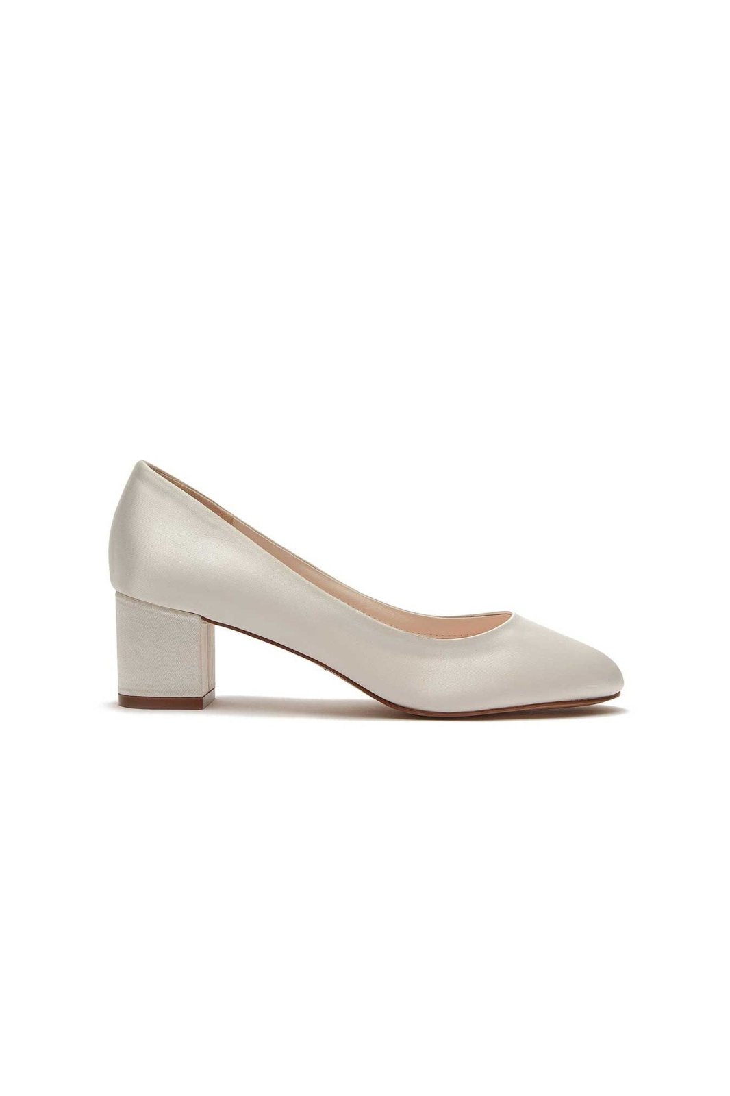 Serenity Ivory Satin Block Heels | Rainbow Club Shoes - Curvy Chic Boutique