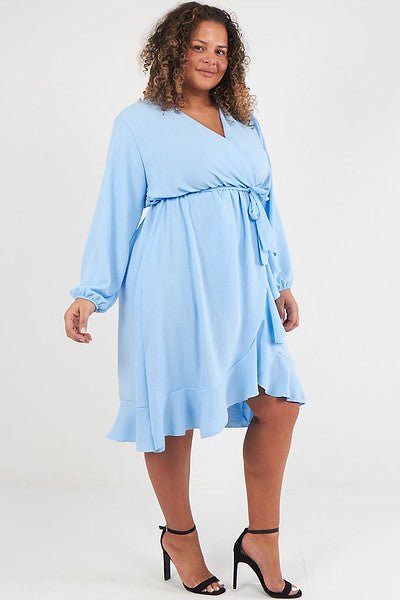 Baby blue best sale dress plus size