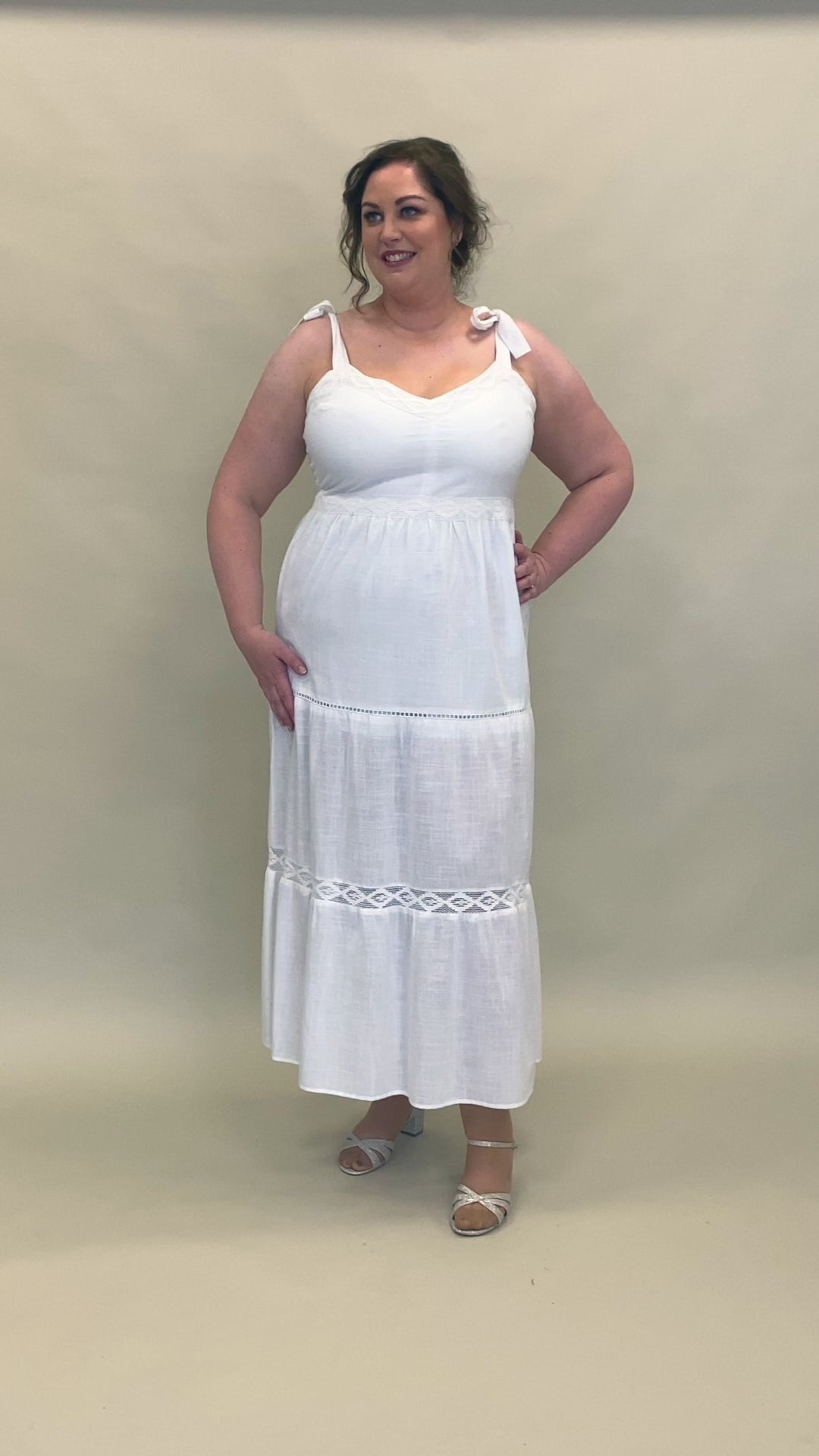 White Cotton Plus Size Dress | Brave Soul