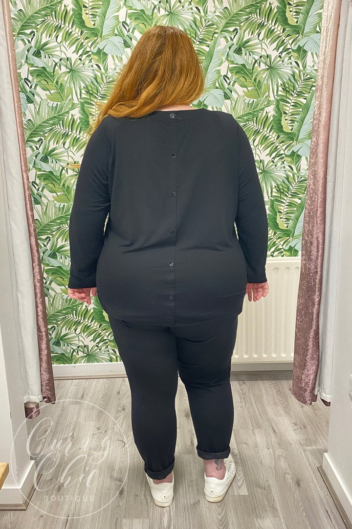 Black Stretch Trouser with zip pockets - Curvy Chic Boutique