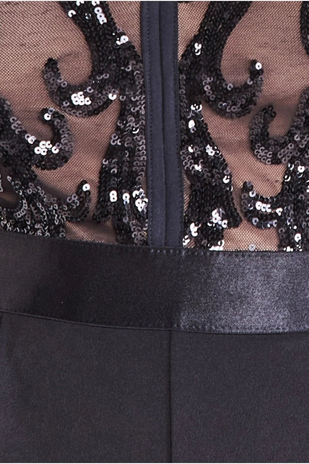 Black mesh sequin jumpsuit shop