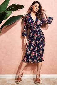 Goddiva Plus Size Shirred Floral Shirt Dress in Cream or Black - Curvy Chic Boutique