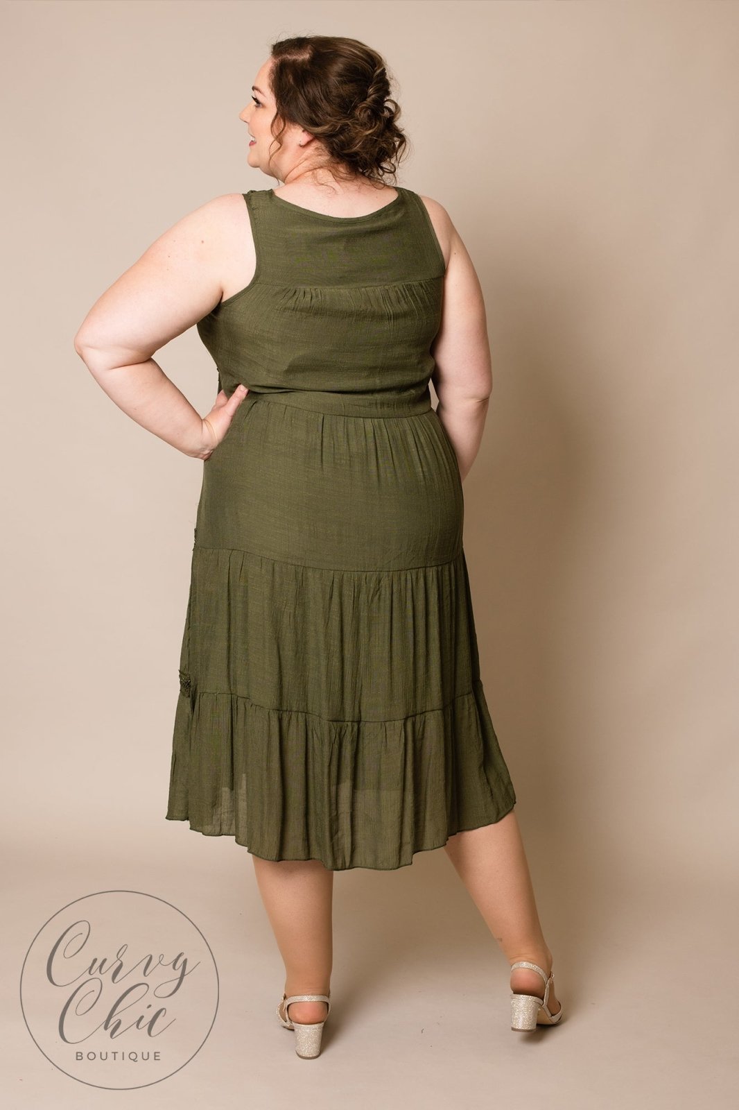 Green Cotton Style Plus Style Maxi Dress - Curvy Chic Boutique