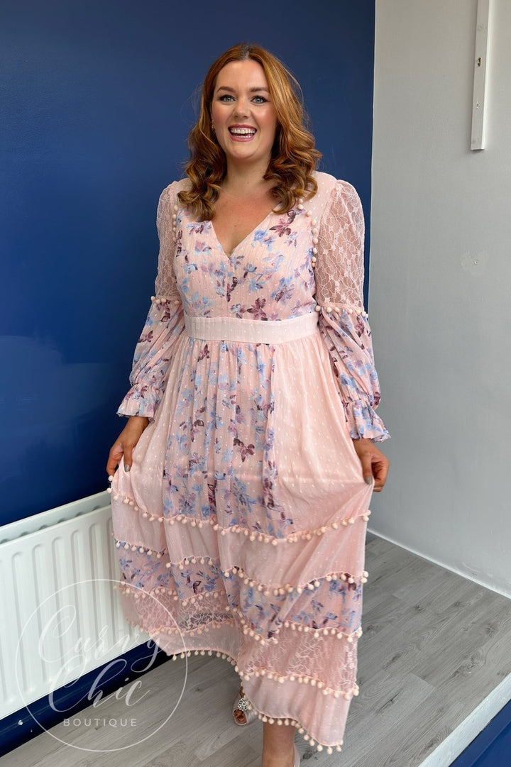 Lovedrobe Luxe Pink Floral Boho Maxi Dress - Curvy Chic Boutique