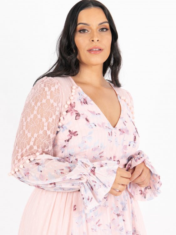 Lovedrobe Luxe Pink Floral Maxi Dress - Curvy Chic Boutique