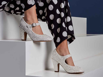 Madeline Shoes - Ivory Snow Glitter - Curvy Chic Boutique