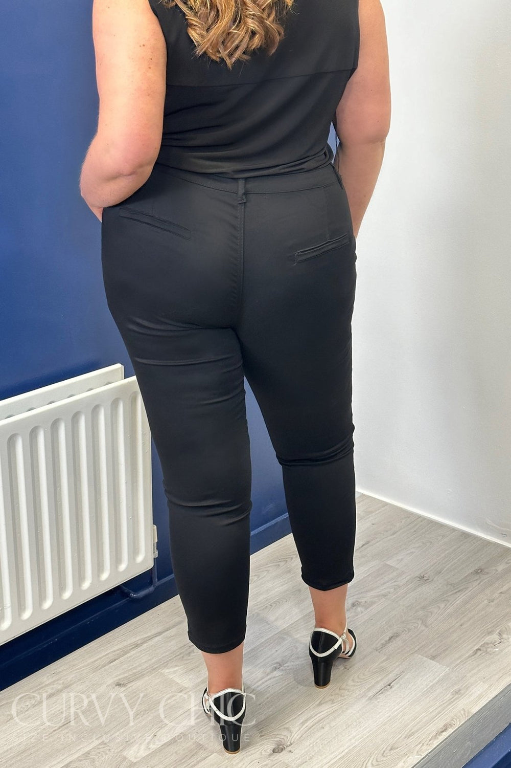 Slim Stretch Fit Plus Size Trousers in White or Black - Curvy Chic Boutique