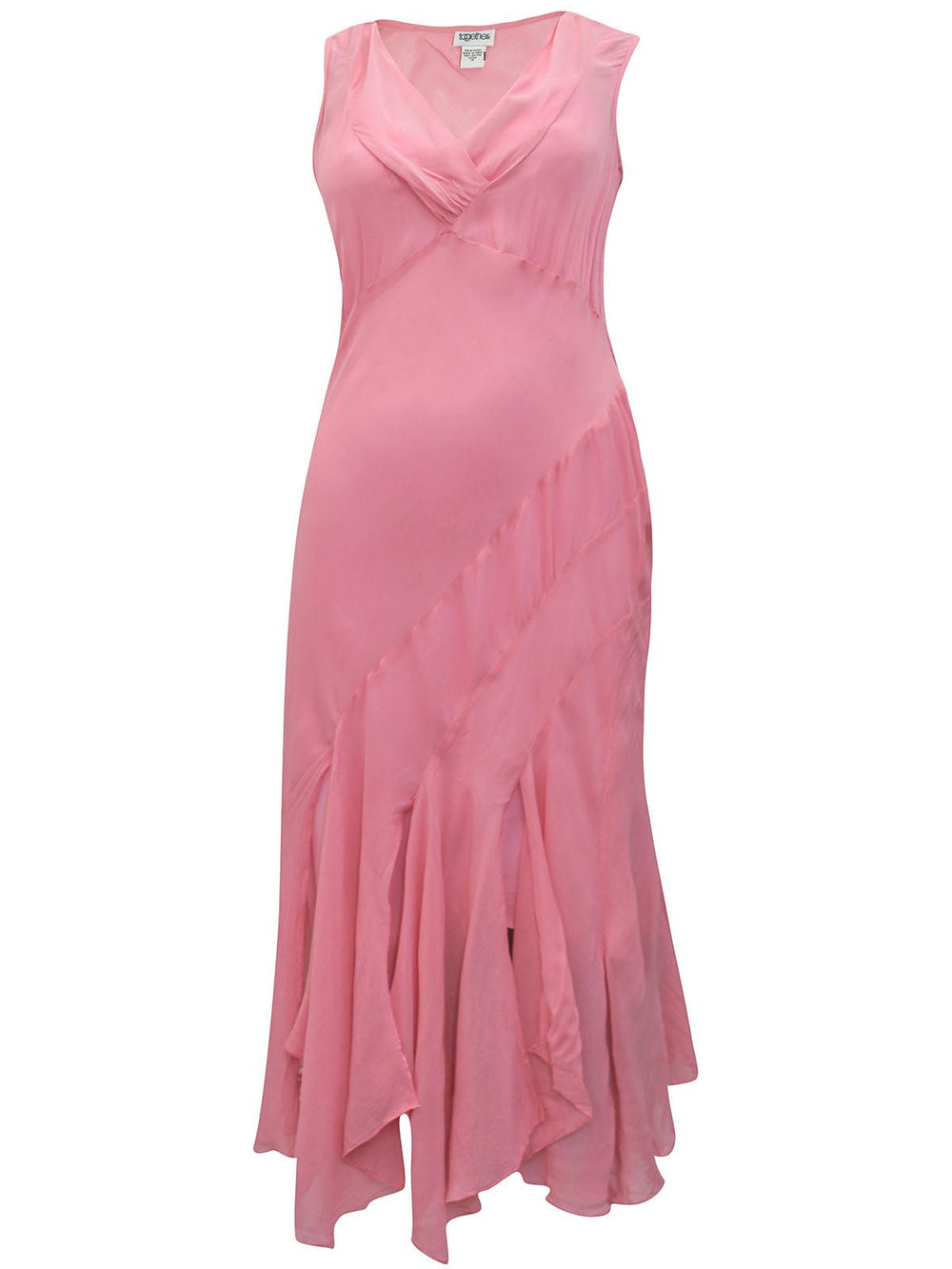 Together Pink Plus Size Sleeveless Asymmetric Ruffle Dress - Curvy Chic Boutique