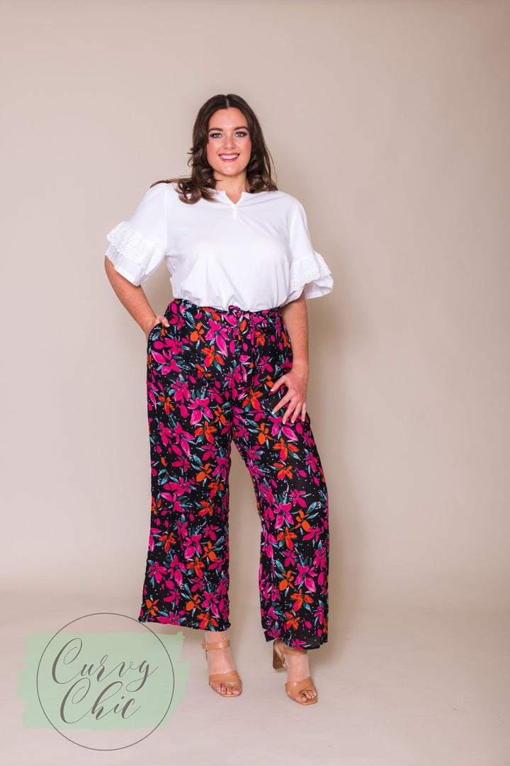 White Frill Sleeve T-Shirt - Sustainable Collection - Curvy Chic Boutique