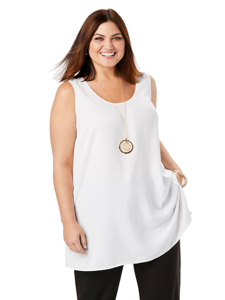 White Georgette Tunic Tank Top